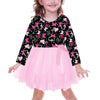 Toddler Valentine'S Day Dress Girls Pink Butterfly Printed Long Sleeve Outfits Holiday Party Dresses 1-2T