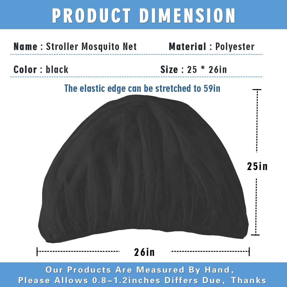 Mosquito Net For Stroller 2Pack - Protective Baby Stroller Mosquito Net - Perfect Bug Net For Strollers, Bassinets, Cradles, Pla