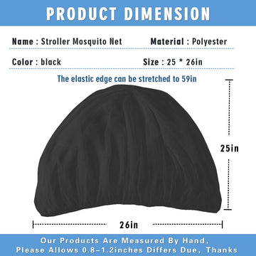 Mosquito Net For Stroller 2Pack - Protective Baby Stroller Mosquito Net - Perfect Bug Net For Strollers, Bassinets, Cradles, Pla