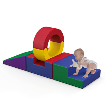 Betterhood Crawling And Sliding Soft Foam Block,Climbing Tunnels Play Sets For Toddlers 1-3, Crawl Activity Play Set For Child D