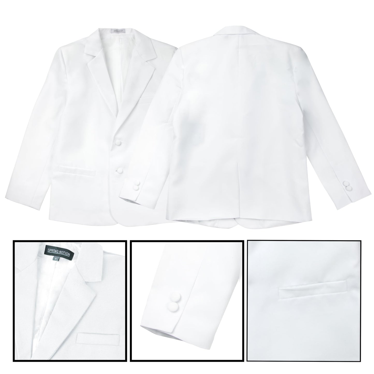 Spring Notion Baby Boys' Classic Fit Formal White Dress Suit Set 12M (Medium)