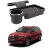 Oshotto (FT04) Foldable Car Auto Headrest Rear Back Seat Table Drink Food Cup Tray Holder Compatible with Skoda Kodiaq  Black
