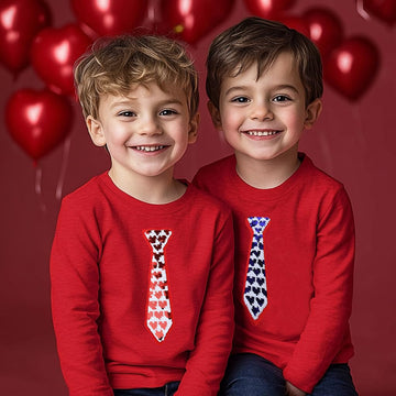 Kids Boys T-Shirt Valentines Flip Sequin Heart Shirt Monster Truck Love Tops Long Sleeve Toddler Baby Tees 3T