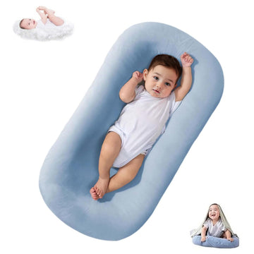 DAOLUAN Baby Lounger Bionic Organic Lounger Soft Breathable Baby Nest for Newborn Infant Babies 0-18 Months (Blue, OneSize)