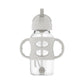 Dr. Browns Milestones Wide-Neck Sippy Straw Bottle With 100% Silicone Handles, 9Oz/270Ml, Gray, 1 Pack, 6M+