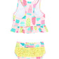 Rufflebutts Girls Ice Cream Social Peplum Tankini - 4T