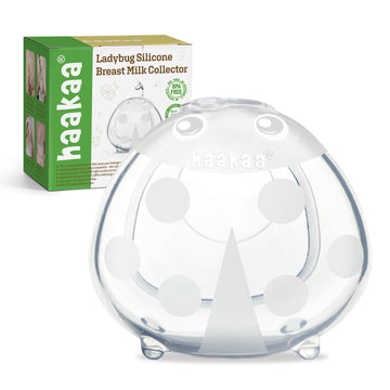 Haakaa Ladybug Silicone Breast Milk Collector - Breast Shells Nursing Cup For Breastfeeding, Protect Sore Nipples, Extra-Soft An