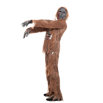 Spooktacular Creations Halloween Swamp Skeleton Living Dead Costume, Brown Zombie Costume For Halloween Kids Monster Role-Playin