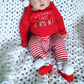 Agapeng Christmas Outfits Baby Girls Boys My First Christmas Rompers Onesie + Stripe Deer Print Pants + Christmas Hat 6-9Months