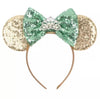 Clgift Minnie Ears, Rose Gold, Iridescent, Silver Gold Blue, Rainbow Sparkle, Classic Red Sequin (Tiana)