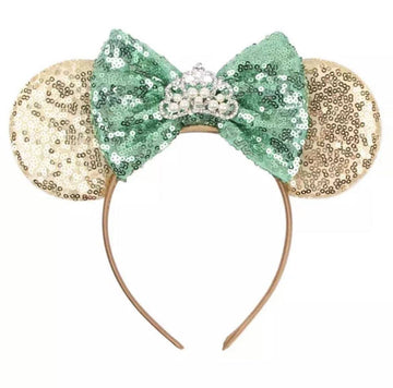 Clgift Minnie Ears, Rose Gold, Iridescent, Silver Gold Blue, Rainbow Sparkle, Classic Red Sequin (Tiana)
