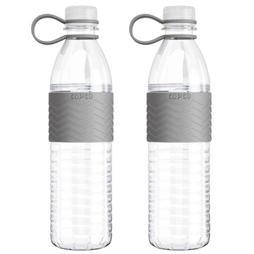 Copco Hydra Chevron Reusable Water Bottles | Clear Water Bottles For School, Gym, Travel, & More | Bpa Free Tritan Plastic Water