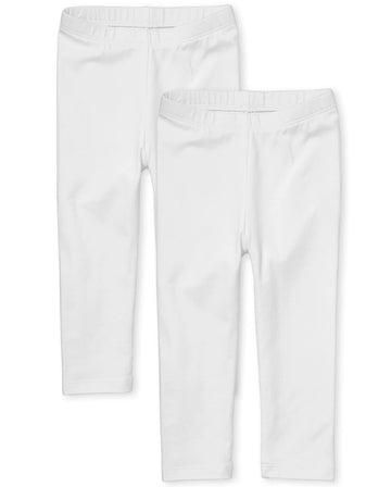 The Children'S Place Baby Girls And Toddler Girls Leggings,White 2 Pack,3T