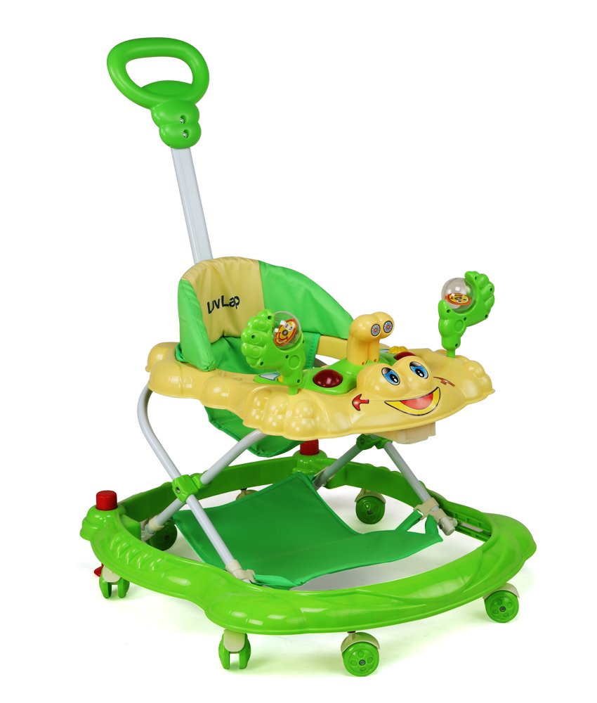 Luvlap Sunshine Baby Walker, Height Adjustable With Light & Music Toys, 6M+ (Green)