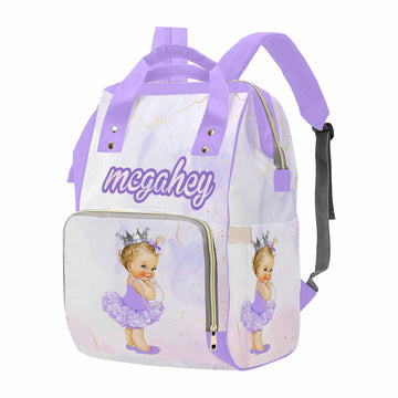 M Yescustom Personalized Diaper Bag With Name, Custom American Cute Baby Princess With Crown Waterproof Nylon Mommy Nursing Dayp