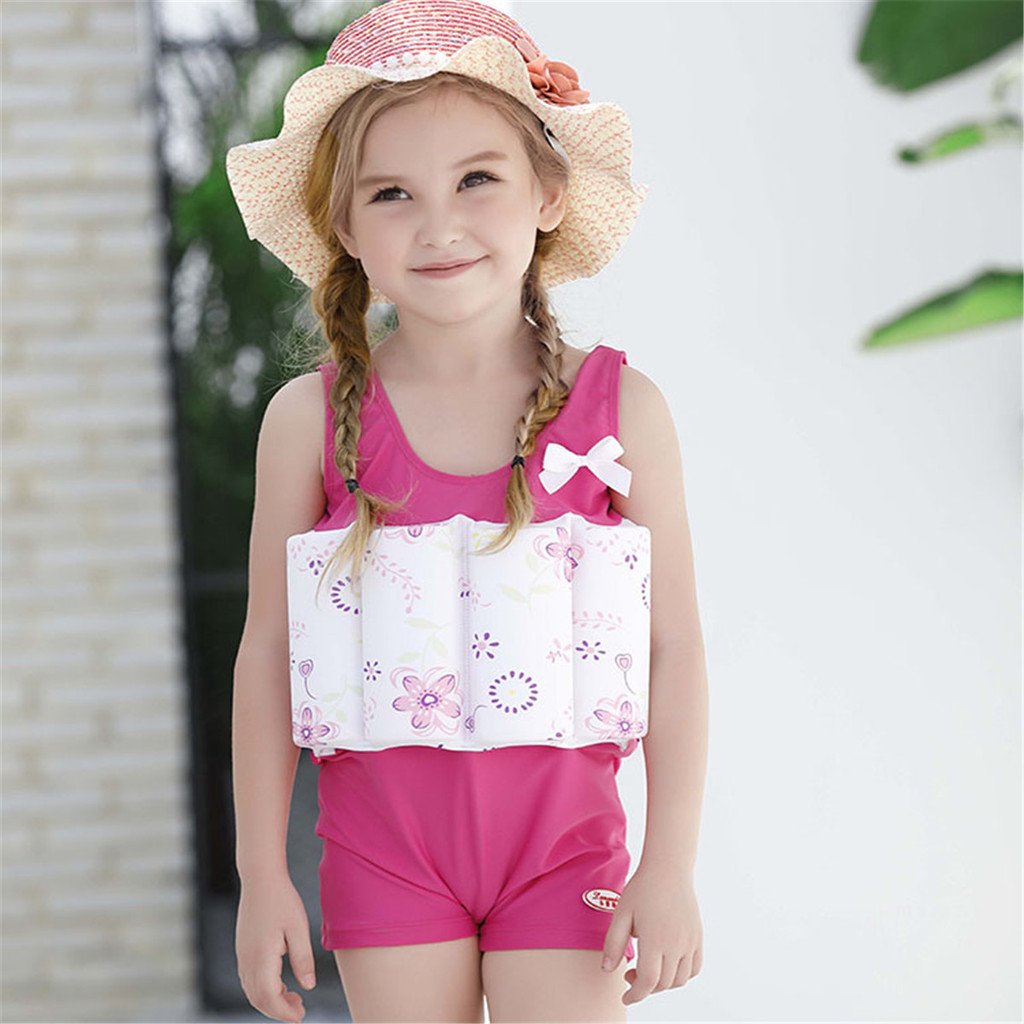 Baby Kids Floatation Suit Float One-Piece Swimwear Buoyancy For Girls Fuchsia 2-3Years
