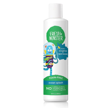 Fresh Monster 2-In-1 Kids Shampoo & Body Wash, Toxin-Free, Hypoallergenic, Natural Shampoo & Body Wash For Kids, Ocean Splash (8