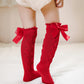 Qandsweet Baby Girl Knee-High Socks Toddlers Bow Stockings Newborn Infant Sock (0-12 Months, Cabled Styles)