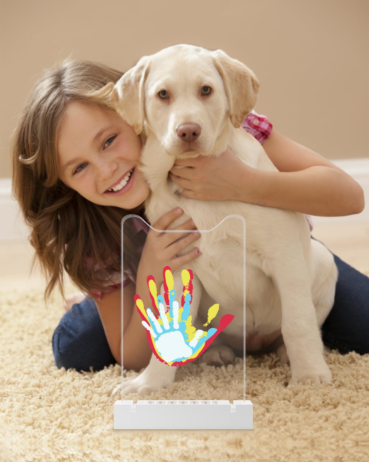 Family Handprint Kit With Light, Baby Hand And Footprint Kits, Family Gifts Keepsake For New Parent And Newborn, Cat Design