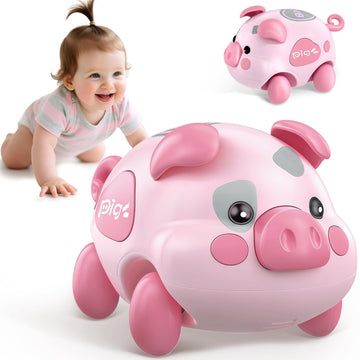 Baby Musical Toy for 6-12-18 Months, Musical Piggy Toy for Toddler 1 Year old Baby Girl, Infant Crawling Light Music Toys for Tu