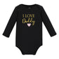 Hudson Baby Unisex Baby Cotton Long-Sleeve Bodysuits, Girl Daddy, 6-9 Months