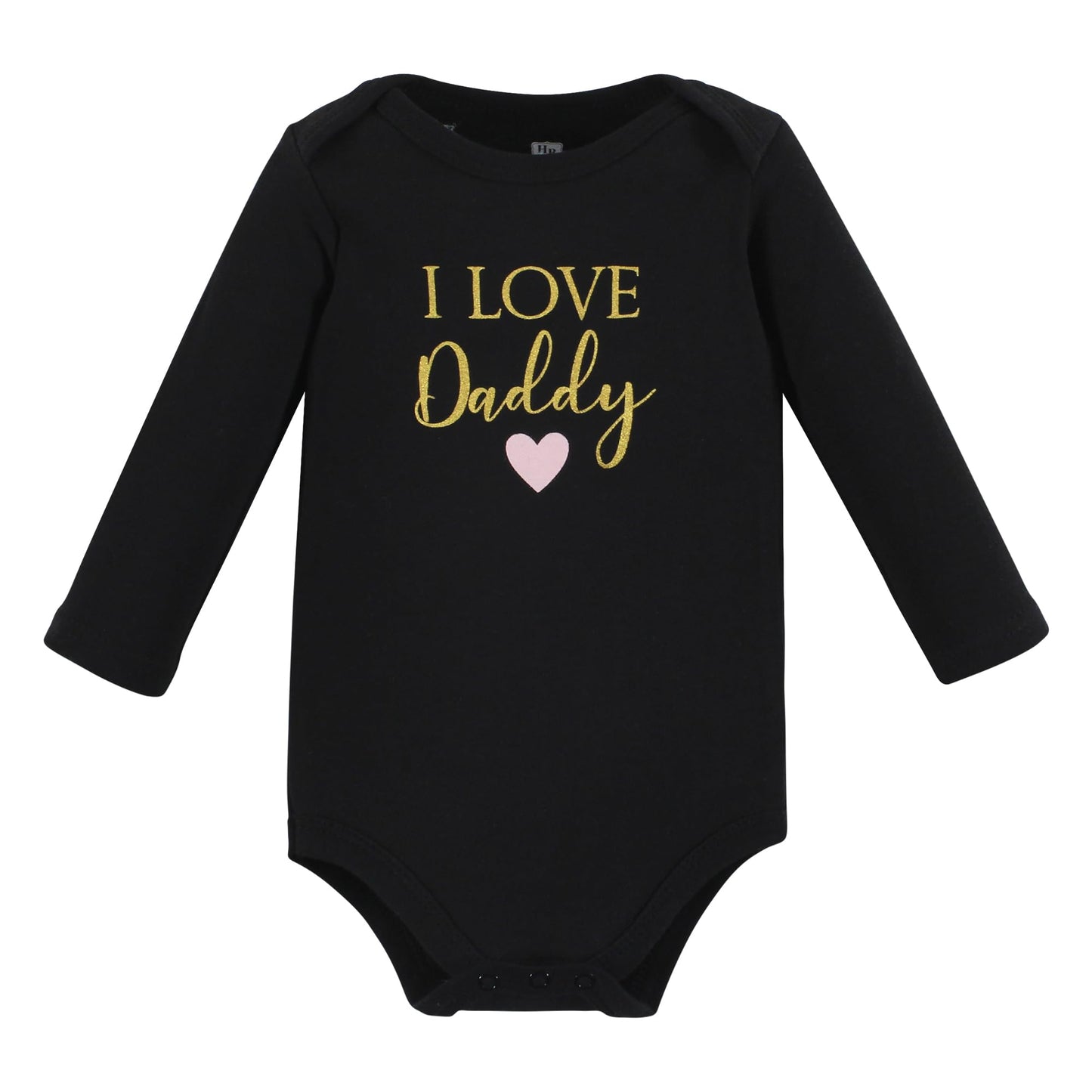 Hudson Baby Unisex Baby Cotton Long-Sleeve Bodysuits, Girl Daddy, 6-9 Months