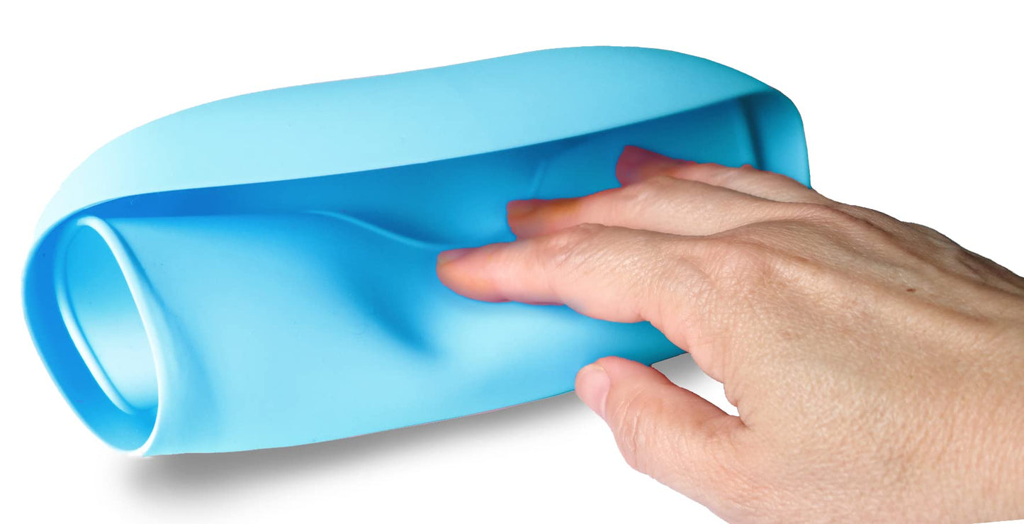 Ymcf Products 2-Pack Waterproof Silicone Baby Bib Lightweight Comfortable Easy-Wipe Clean (Green/Blue, Large)