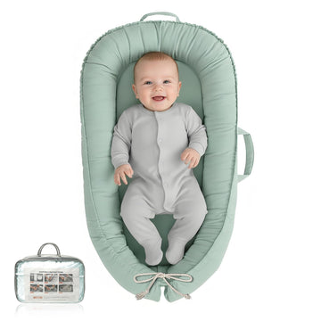 Baby Lounger - Infant Lounger for Newborn 0-24 Months, Pure Cotton Breathable Baby Nest Lounger, Newborn Essentials for Baby Boy