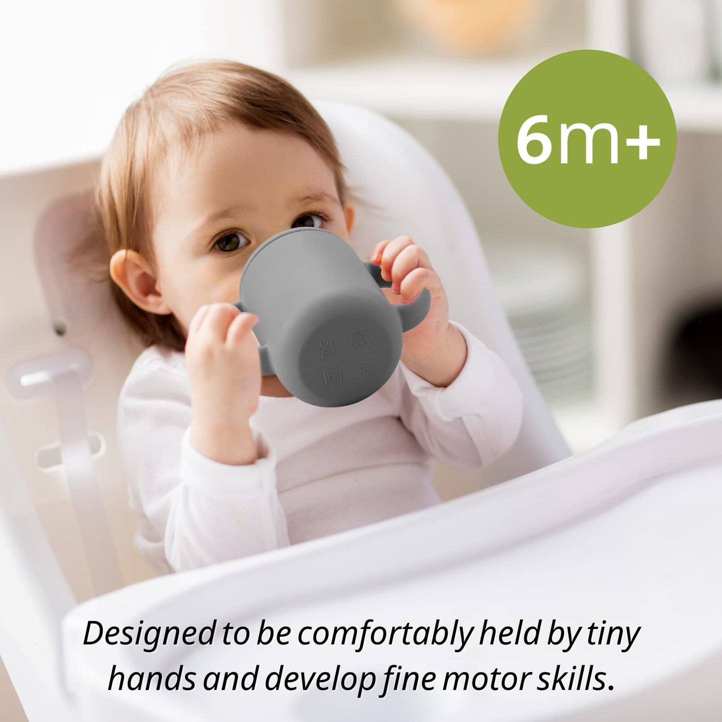 Mintlyfe Baby Sippy Cup, 2 Pack Of Silicone Trainer Cup Toddler For Boys And Girls, Unbreakable, Spill Proof And Two Handle Lear