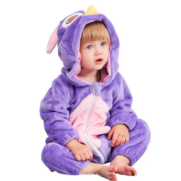 Michley Unisex Baby Boy Girl Hooded Romper Winter Animal Cosplay Jumpsuit Outfits, Owl, 6-12Months, Size 80
