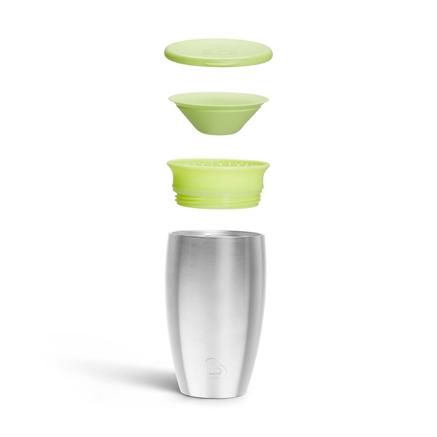 Munchkin Miracle 360 Toddler Sippy Cup With Lid, Spill Proof, 10 Ounce, Stainless Steel, Green
