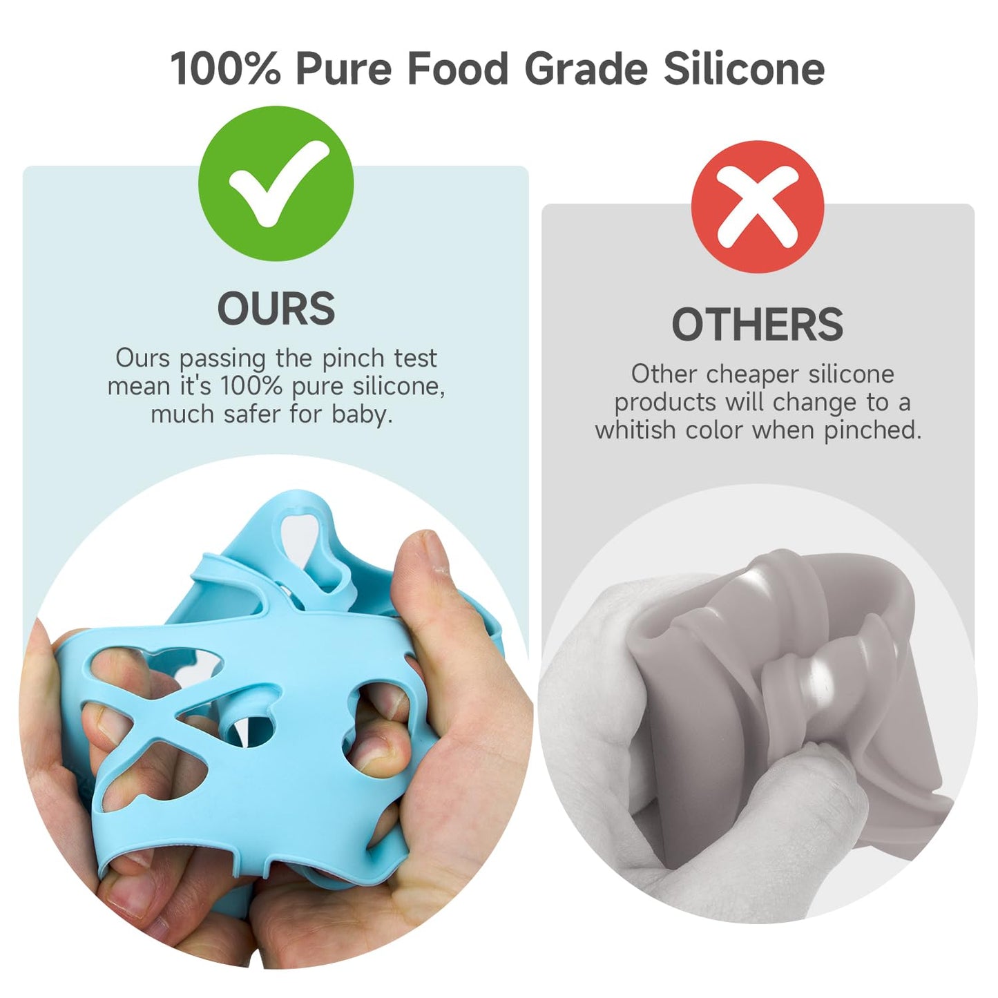 Morlike Silicone Baby Bottle Holder Sleeves Fit For Philips Avent Natural Glass Baby Bottles 8Oz, 100% Silicone Baby Bottle Cove