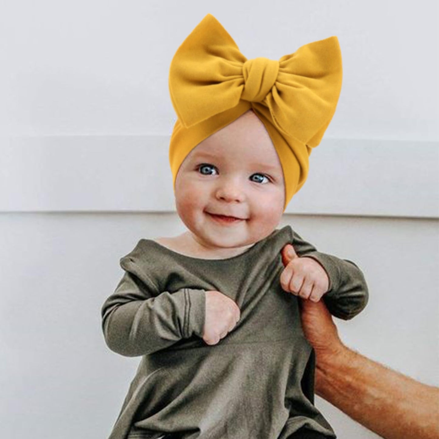 Dreshow Bqubo 5 Pcs Baby Cotton Hats Big Bow Knotted Headwrap Turban Baby Infant Beanie Baby Girl Soft Cute Toddler Cap For Wint