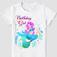 Doctor Unicorn Girls Mermaid Costume Layered Tutu Skirt Dress With Mermaid Tshirt, Headband & Satin Sash Mermaid, 3-4 Years