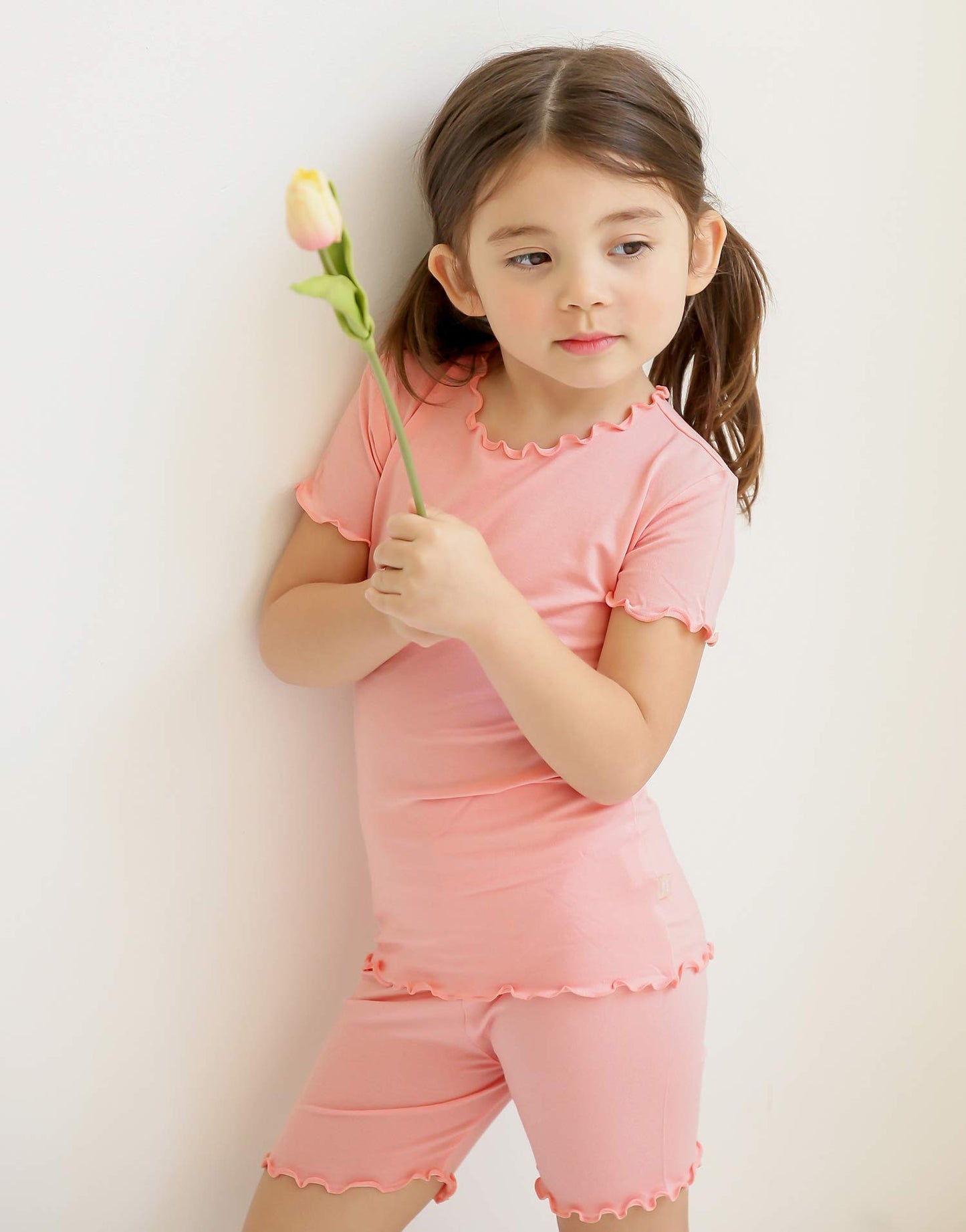 Vaenait Baby Infant Kids Toddler Short Sleeve Sleepwear Pajamas 2Pcs Set Shirring Peachrose Jm