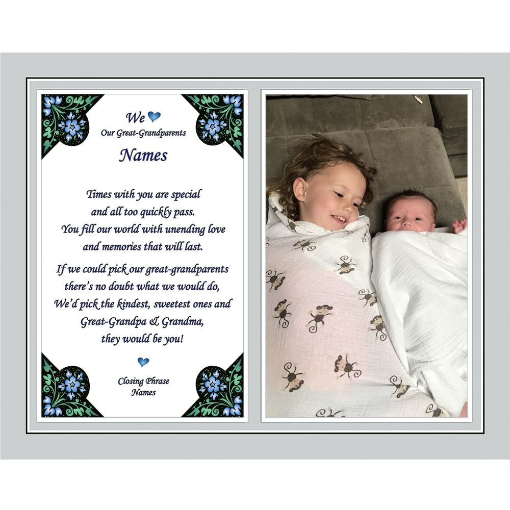 Poetry Gifts Great Grandparent Poem From Grandchildren, Great-Grandparents Personalized 8X10 Print With Photo