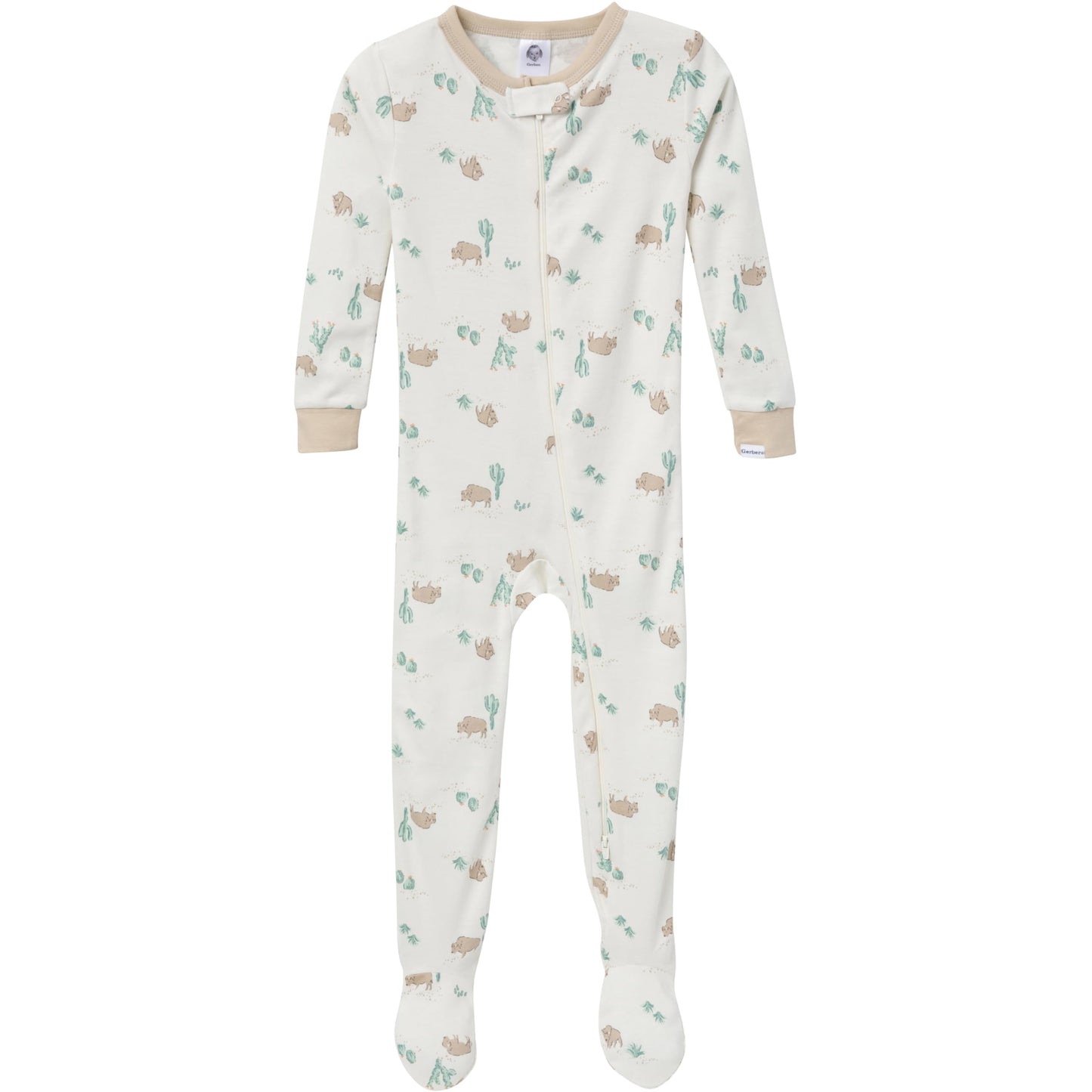 Gerber Baby-Boys 2-Pack Footed Pajamas, Desert Animals, 3-6 Months