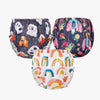 CrawlIn Reusable Adjustable Swim Diaper Combo  Pack Of 3 Printed Underpants For Infant Boys & Girls | M | Color 7