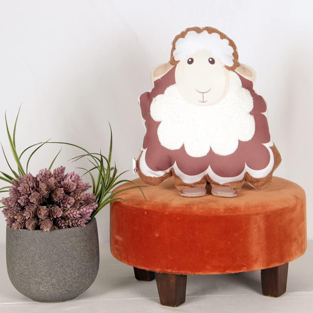 Sivya by Home Micro Filled Shape Cute Cushion for Kids (Sheep), Pack of 1