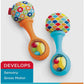 Fisher-Price Baby Newborn Toys Rattle n Rock Maracas, Set of 2 Soft Musical Instruments for Babies 3+ Months, Blue Orange