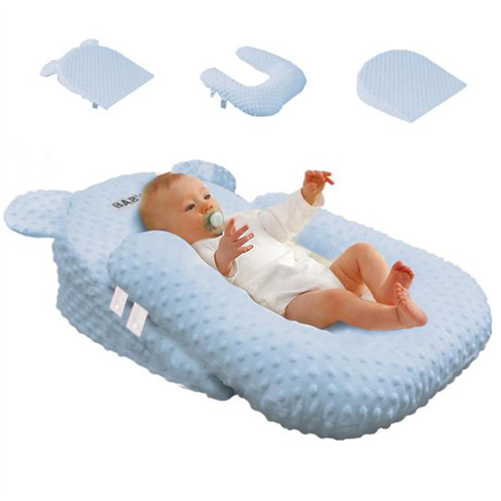 Nursing Pillow, Breastfeeding Pillows, Infant Feeding Support Pillow Multi-Functional & Portable Support Cushion For Travel (Blu