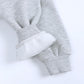 Rukosu Toddler Baby Boy Girl Fleece Pullover Sweatshirt Solid Color Crewneck Blouse Shirt Tops Warm Fall Winter Clothes Grey 3-4