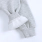 Rukosu Toddler Baby Boy Girl Fleece Pullover Sweatshirt Solid Color Crewneck Blouse Shirt Tops Warm Fall Winter Clothes Grey 12-