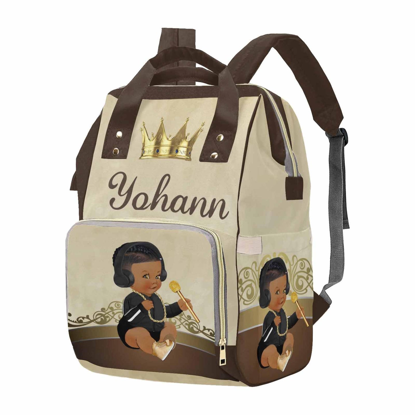 M Yescustom Personalized Name Diaper Bag Backpack, Crown Diaper Baby Bags For Mom & Dad, Portable Travel Back Pack Baby Shower G