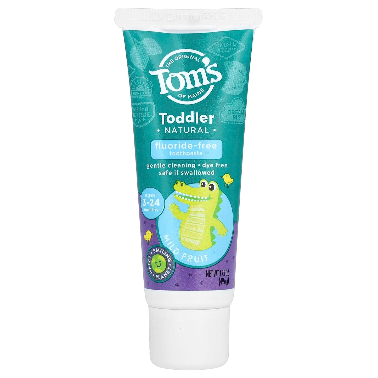 Toms of Maine Toddlers Fluoride-Free Natural Toothpaste in Mild Fruit Gel, 1.75 Ounce