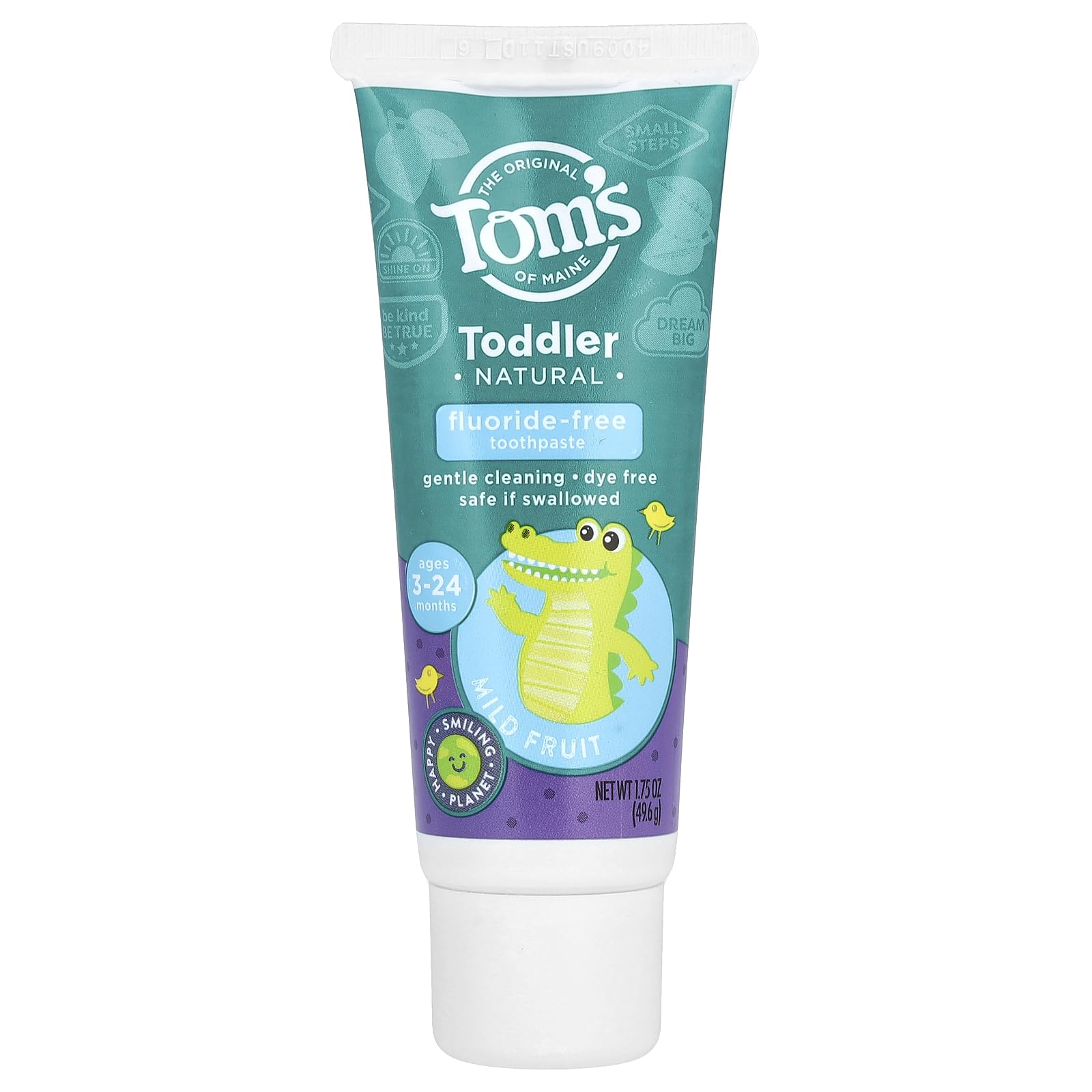 Toms of Maine Toddlers Fluoride-Free Natural Toothpaste in Mild Fruit Gel, 1.75 Ounce