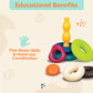 B. toys - Stacking Rings - Textured Ring Stacker for Babies - Early Development Toys - 100% Non - Toxic - Fun & Educational - Gr