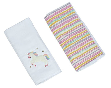 Maison Chic Double Burp Cloth Gift Set, Trixie The Unicorn