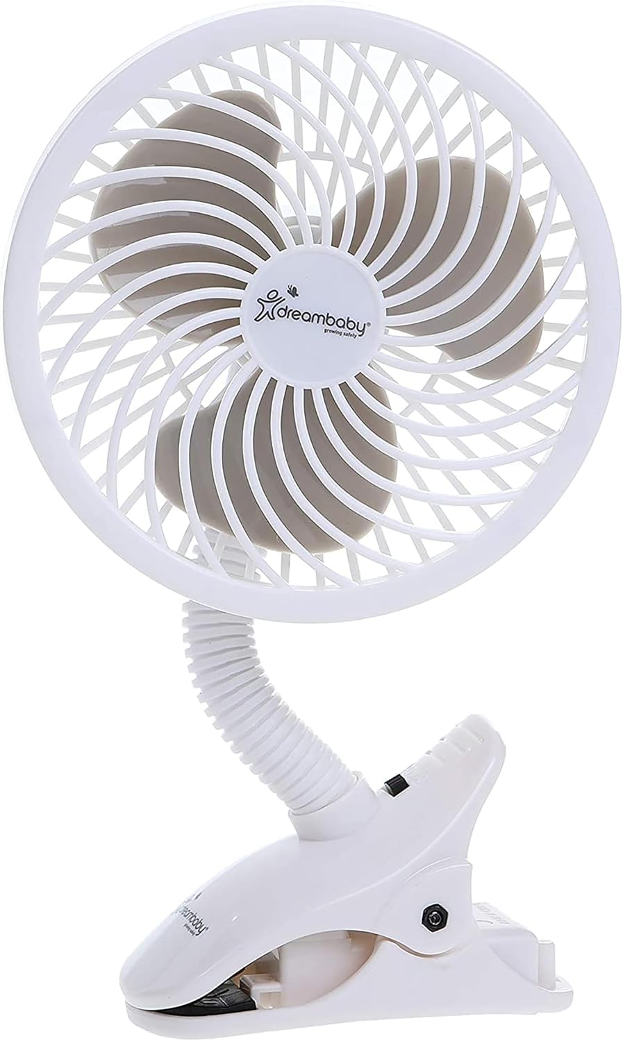 Dreambaby Caged Deluxe Ezy-Fit Clip-On Fan - With Flexible Neck For Adjustable Air Flow - Perfect For Strollers, Cribs, Wheelcha