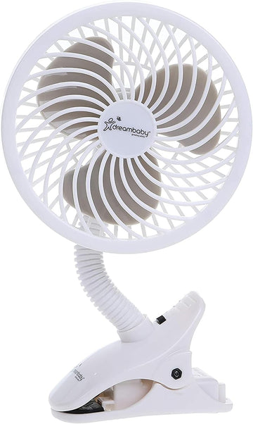 Dreambaby Caged Deluxe Ezy-Fit Clip-On Fan - With Flexible Neck For Adjustable Air Flow - Perfect For Strollers, Cribs, Wheelcha